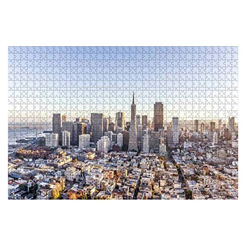 Wooden Puzzle 1000 Pieces Cityscape of san Francisco and Skyline Skylines and Pictures Jigsaw Puzzles for Children or Adults Educational Toys Decompression Game