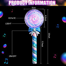 Load image into Gallery viewer, Zhanmai 2 Pieces 12 Inch Light up Lollipop Wand for Kids LED Fairy Princess Wand Glitter Light up Wand Blue Pink Light up Toy for Birthday Present Props
