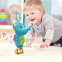 JERICETOY Baby Toy Plush Stuffed Infant Toy with Musical Box Baby Development Toys Music Toy 3-6 Months Baby Toy with Crinkle Teether Stroller Clip-On Carseat Cot Crib Bed Hanging Toys-Seahorse
