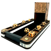 Load image into Gallery viewer, C4Labs Deluxe Walnut Dice Tray and Walnut Cthulhu Dice Tower Bundle
