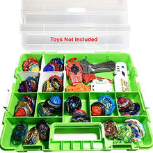 Load image into Gallery viewer, HOME4 BPA Free Display Storage Container Box, Compatible with Mini Toys, Small Dolls, Tools Beyblade, Heavy Duty Organizer Carrying Case, 17 Adjustable Compartments, Toys not Included
