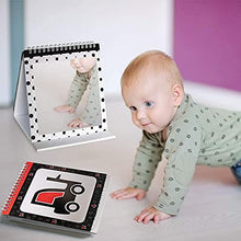 Load image into Gallery viewer, teytoy 2 Packs Tummy Time Mirror with Baby Black and White Book Boys Girls, High Contrast Flash Card Baby Toys, Baby First Year Gifts for Newborn Infant Toddler Kids 0 3 6 9 12 Months
