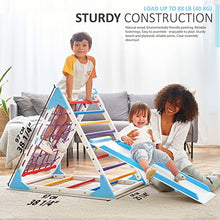 Load image into Gallery viewer, Triangle Climber with Ramp - Premium Wooden Climbing Triangle for Sliding and Climbing - 2 in 1 Stable Toddler Climber Structure - Indoor Kids Climbing Net Toys - Kids Climber - PYRAMIDA-Color
