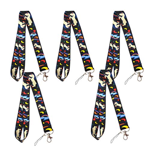 TOYANDONA Unicorn Neck Lanyard Mobile Phone Straps ID Card Key Chain Hanging Neck Strap Rope for Camera Fan Students Women Men Use Black
