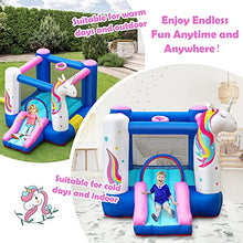 Load image into Gallery viewer, BOUNTECH Inflatable Bounce House, Kids Bouncy Castle with Slide, Jumping Area, Basketball Hoop, Toddler Slide Bouncer Outdoor Indoor, Including Carry Bag, Stakes, Repair Kit (with 480W Blower)
