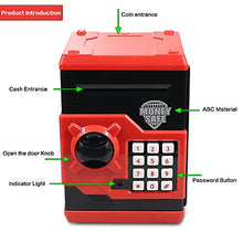 Load image into Gallery viewer, Cargooy Mini ATM Piggy Bank ATM Machine Best Gift for Kids,Electronic Code Piggy Bank Money Counter Safe Box Coin Bank for Boys Girls Password Lock Case (Red)

