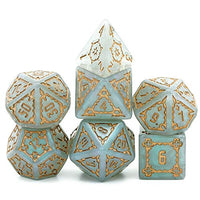 cusdie 7 Pcs 25mm Giant DND Dice, Polyhedral Dice Set, D&D Dice for Dungeons and Dragons Pathfinder RPG MTG (Gray Green)