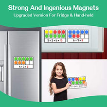 Load image into Gallery viewer, Magnetic Ten-Frame Set,6 Frames(with Blank Writing Space) and 66 Colorful Discs with 2 Markers (Upgraded Version for Fridge &amp; Hand-held)
