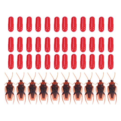 BESTOYARD Fake Blood Capsule 92Pcs Fake Blood Capsules Cockroaches Realistic Joke Toys Scary Prank Props for Halloween Party Novelty Roaches Bugs