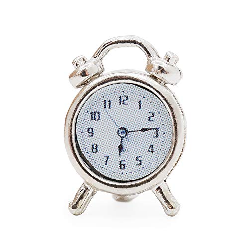 Odoria 1:12 Miniature Clock (Silver) Miniatures Dollhouse Furniture Accessories