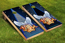 Load image into Gallery viewer, DaVinci Wrap Masters &#39;Just Wing&#39;n it&#39; Laminated Vinyl Corn Hole Board Decals.

