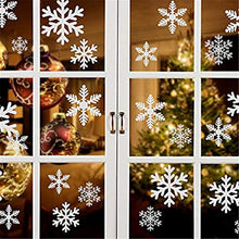 Load image into Gallery viewer, TOYANDONA Snowflake Window Clings 4 Sets Reusable Winter Window Stickers Christmas Winter Wonderland Decorations Ornaments Party Supplies White Red
