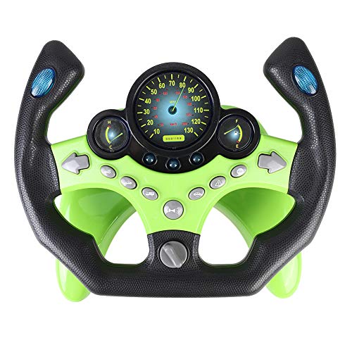 Coherny Steering Wheel Toy Driving Controller Portable Driving Copilot Toy Educational Sounding Toy Gift Driving Wheel with Music for Kids