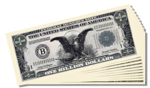 Federal Deserve Novelty Billion Dollar Bill - Set of 10 with 1 Bonus Christopher Columbus Bill
