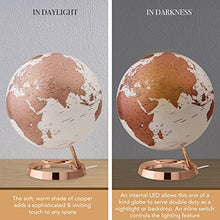 Load image into Gallery viewer, Waypoint Geographic Light &amp; Color Designer Series Copper Illuminated Decorative Desktop Globe, 12 World Globe (WP40003)
