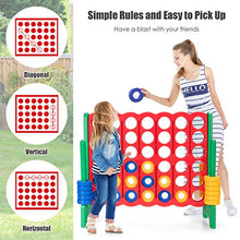 Load image into Gallery viewer, COOURIGHT 4 to Score Giant Game Set, Giant 4-in-A-Row for Kids and Adults, 4 Feet Wide by 3.5 Feet Tall, Jumbo 4-to-Score with 42 Jumbo Rings &amp; Quick-Release Slider

