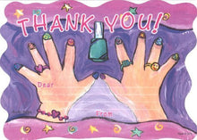 Load image into Gallery viewer, Lil Pickle Girls Nails Thank You, Fill-in Style, 8 Pack, Die Cut
