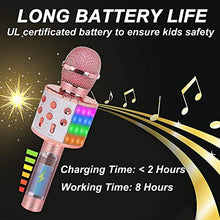 Load image into Gallery viewer, ZZLWAN Karaoke Microphone for Kids Girl: 7 8 9 10 Year Old Girl Gifts| Girl Toys Age 3 4 5 6| Wireless Bluetooth Singing Microphone with Led Light|Birthday for Girl Boy
