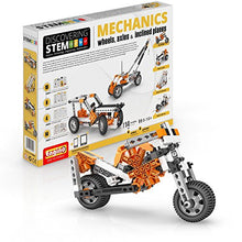 Load image into Gallery viewer, Engino Discovering STEM Mechanics Wheels, Axles and Inclined Planes | 14 Working Models | Illustrated Instruction Manual | Theory &amp; Facts | Experimental Activities | STEM Construction Kit
