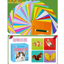 Load image into Gallery viewer, 42 Pcs Picture Words Flash Cards Animal Park Flash Cards for 0-6 Years Old Child
