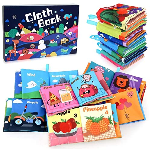 Baby's First Soft Books with Rustling Sound,Non-Toxic Cloth Books Toy Set for Newborns, Infants, Toddlers & Kids.Perfect for Baby Toy Gift Sets Baby Shower -Pack of 6