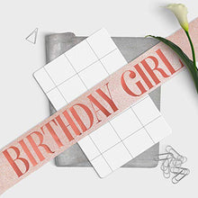Load image into Gallery viewer, &quot;BIRTHDAY GIRL &quot;Sash and Rhinestone Crown Set - Rose Gold Glitter Birthday Sash for Girl + Rhinestone Crown Set Birthday Party Gifts Birthday Party Supplies
