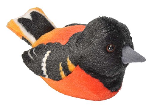 Wild Republic Audubon Birds  Baltimore Oriole Plush with Authentic Bird Sound, Stuffed Animal, Bird Toys for Kids and Birders