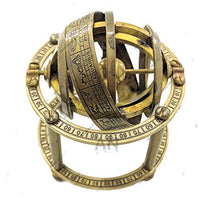 Brass Antique Armillary, Sphere Globe Replica 9cm, Astrolabe Nautical Marine Tabletop Globe, Office Decor, Anniversary Gift, Home Decor, Best Gift Idea