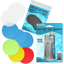 Load image into Gallery viewer, Pool Above Repair Kit for Jump-O-Lene Transparent Ring Bounce | Vinyl Glue | Red and Multi Patches
