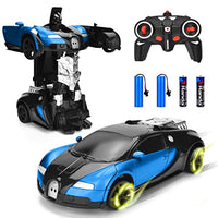 Ursulan Remote Control Transform Cars for Boys Deformed Robot Toy with 360 Speed Drifting, One Button Transformation Cars for Kid Age 6-10, Holiday Toy Xmas Gifts for Boys and Girls (Blue)