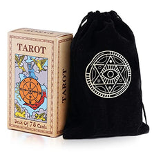Load image into Gallery viewer, Unilive Tarot Cards Deck with Guidebook &amp; Black Velvet Bag,Original Classic Tarot Card for Beginners

