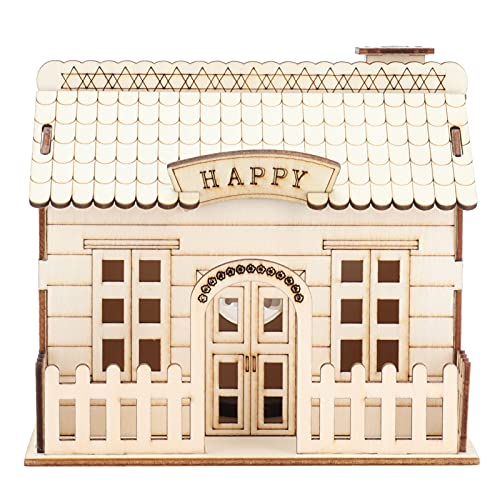 Villa Piggy Bank, Firm and Sturdy Large Capacity Wooden House Piggy Bank for Home