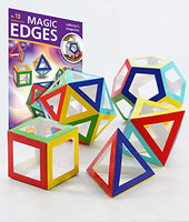 Five Platonic Solids: Tetrahedron, Octahedron, Hexahedron (Cube), Icosahedron, Dodecahedron. Geometric Solids - Regular Polyhedrons. Magic Edges 12. Polyhedra 3D Paper Model Kit.