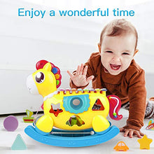 Load image into Gallery viewer, Baby Music Toy, Eseesmart Toddler Music Toys with Xylophone, Educational Baby Toy with Lights, Music, Blocks, Shape Sorter 5-in-1 Pony Toy Baby Birthday Gifts for Boys Girls
