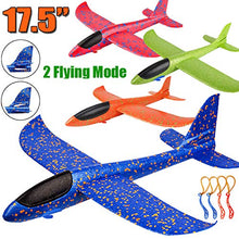 Load image into Gallery viewer, 4 Pack Airplane Toys, Upgrade 17.5&quot; Large Throwing Foam Plane, 2 Flight Mode Glider Plane, Flying Toy for Kids, Gifts for 3 4 5 6 7 Year Old Boy, Outdoor Sport Toys Birthday Party Favors Foam Airplane
