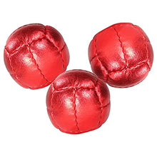 Load image into Gallery viewer, Zeekio Juggling Balls Premium Galaxy - [Pack of 3], Synthetic Leather, Millet Filled, 12-Panel Leather Balls, 130g Each, 62mm, Metallic Red
