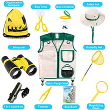 Load image into Gallery viewer, INNOCHEER Explorer Kit &amp; Bug Catcher Kit for Kids Outdoor Exploration with Vest, hat, Binocular, Telescopic Butterfly Net, and Bugs Book for Boys Girls 3-12 Years Old (Yellow)
