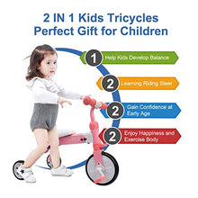 Load image into Gallery viewer, Kids Tricycles for 2 3 4 Years Old and Up Boys Girls Tricycle Kids Trike Toddler Tricycles for 2-4 Years Old Kids Toddler Bike Trike 3 Wheels Folding Tricycle Kids Walking Tricycle Walk Trike (pink)
