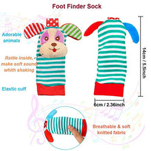 Load image into Gallery viewer, LAMMAZ Baby Soft Rattle, Wrists Rattles Rattle Socks Foot Finders Soft Development Toys, Hand Ankle Play Item for Newborn Babies Boy and Girl
