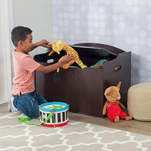 Load image into Gallery viewer, KidKraft Austin Wooden Toy Box/Bench with Safety Hinged Lid - Espresso, Gift for Ages 3+, Amazon Exclusive
