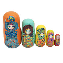 Load image into Gallery viewer, LOadSEcr Nesting Dolls, Russian Doll, Nesting Doll, Wooden Toys, 5Pcs/Set Cute Girl Wooden Russian Matryoshka Nesting Doll Puzzle Toy Craft Gift for Christmas Multicolor
