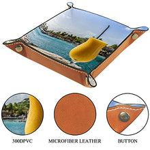 Load image into Gallery viewer, Folding Portable PU Leather Dice Tray Dice Rolling Tray Holder Storage Box for RPG DND Dice Tray and Table Games, Passion Fruit Daiquiri Tropical Drink Island
