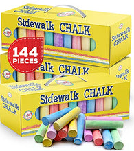 Load image into Gallery viewer, 144 PCS Jumbo Washable Sidewalk Chalk Set Non-Toxic Jumbo Chalk for, Painting on Chalkboard, Playground, Blackboard, and Outdoor Art Play (144)
