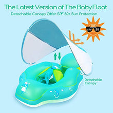 Load image into Gallery viewer, Relaxing Baby Swimming Float Ring with Removable Sun Protection Canopy, Anti-Slip Crotch, Add Tail Chamber Never Flip Over Baby Floats for Pool Accessory Air Pump and 2 Pool Toys for Toddler 3 M-6 Yrs
