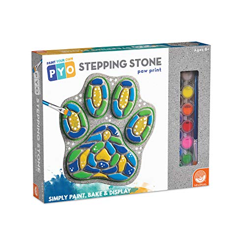 MindWare Paint Your Own Stepping Stone Kit: Dog Paw Shape - Includes Paint, Brush and Painting Guide