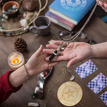 Load image into Gallery viewer, Star Pendulum Board Dowsing Divination Metaphysical Message Board Wooden Carven Board with a Crystal Dowsing Pendulum Necklace Witchcraft Wiccan Altar Supplies Kit
