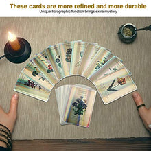 Load image into Gallery viewer, FOKH Tarot Card,44 Tarot Cards Hologram Paper Flash Tarot Cards Deck Classic English Future Telling Game Card Interactive Board Game Gift Accessory Children Adult Fate Divination Card (Card)
