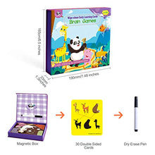 Load image into Gallery viewer, Panda Juniors Brain Games Flash Cards, Early Learning Flash Cards Toys Write and Wipe Practice Card, Preschool Educational Toys for 3 4 5 6 7 8 Years Old (30 Flashcards and Marker)
