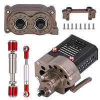 Toyvian 1 Set 1/10 RC Car Accessories Set Metal Gearbox Transfer Case Drive Shaft Steering Rod Compatible for SCX10