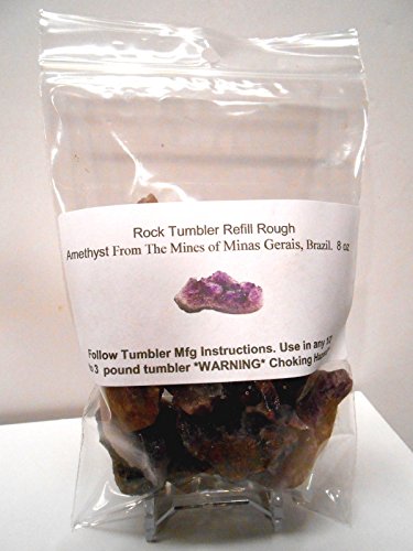 Rock Tumbler Gem Refill Kit Authentic Brazil Amethyst Crystal Rough-Rich Purples! 8 oz